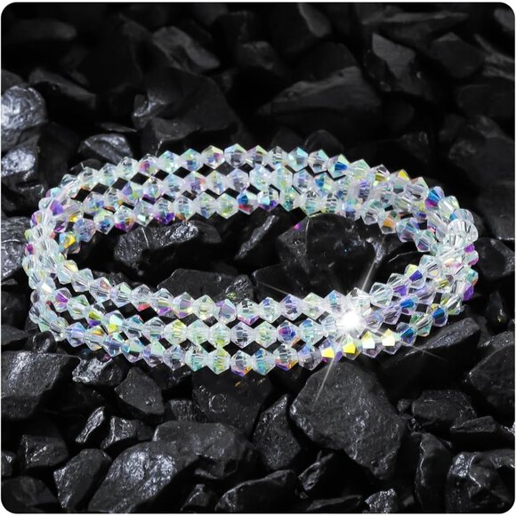 Austrian Crystal Stackable Bracelets Set for Women, 3 Pcs, 7-Inch - Picture 1 of 6